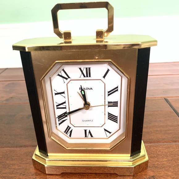Other - Bulova clock gold and black